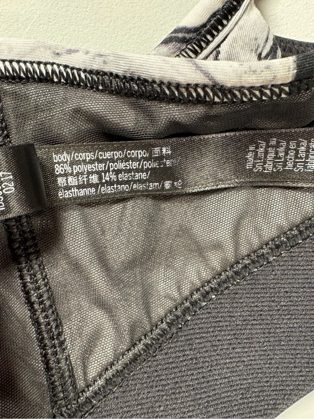Victoria Sport Marble Print Racerback Sports Bra Small